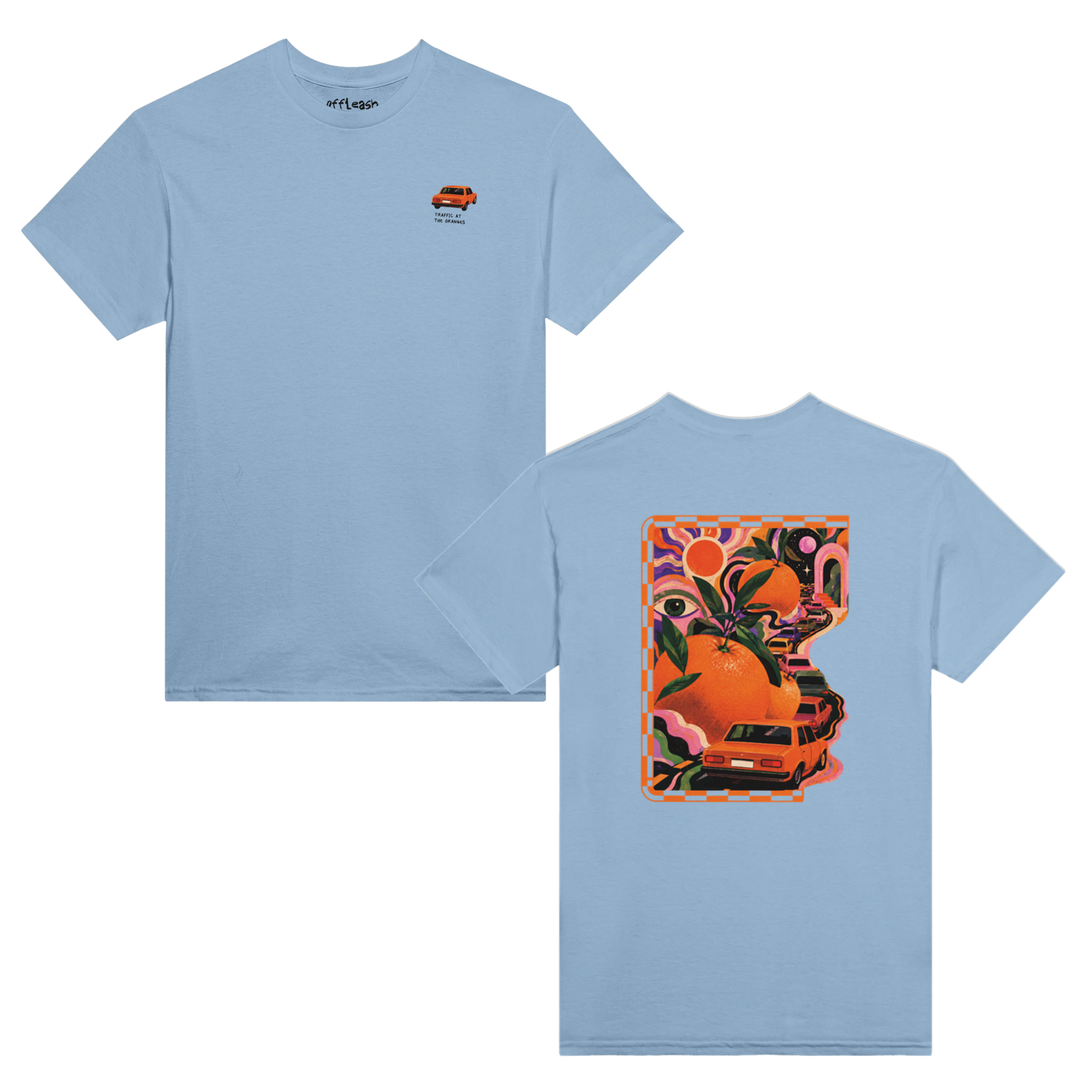 Traffic at the oranges tee